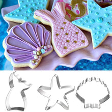 Load image into Gallery viewer, 1SET Ocean Style Marine Life Cookie Molds Mermaid Starfish Biscuit Bread Cutter Fondant DIY Baking Tool Birthday Party Decor