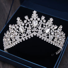 Load image into Gallery viewer, Skhek Diverse Silver Color Gold Crystal Crowns Bride tiara Fashion Queen For Wedding Crown Headpiece Wedding Hair Jewelry Accessories