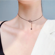 Load image into Gallery viewer, New Style Women Jewelry Planet Clavicle Chain Necklace Choker Black Link Chain Star Pendant Necklaces Accessories