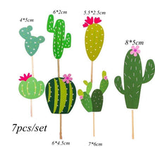Load image into Gallery viewer, 1Set Cactus Party Disposable Tableware Llama Balloons Napkin Green Plant Garland For Birthday Decoration Tropical Party Supplies