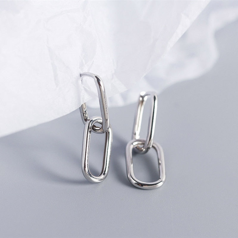 Skhek Prevent Allergy Earrings for Women New Fashion Geometric Ellipse U-Shape Elegant Bride Jewelry Gifts