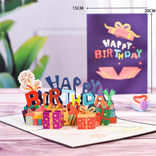 Load image into Gallery viewer, Happy Birthday Card for Girl Kids Wife Husband 3d Birthday Cake Pop-Up Greeting Cards Postcards Gifts with Envelope