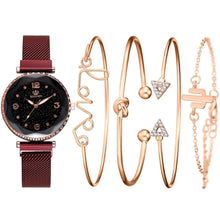 Load image into Gallery viewer, Christmas Gift 5pc/set Luxury Brand Women Watches Starry Sky Magnet Watch Buckle Fashion Casual Female Wristwatch Roman Numeral Simple Bracelet
