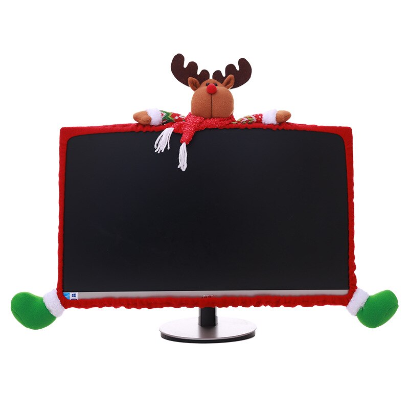 New Christmas Decorations 3D Cartoon Computer Cover Non-woven Computer Dress Up Home Office Campus Creative Decoration