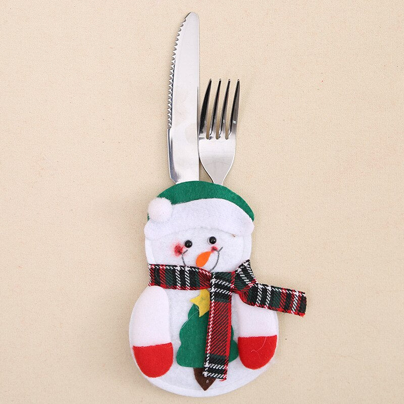 Creative Christmas Decorations Table Decoration Tableware Set Santa Claus Knife and Fork Protective Cover Family Holiday Party