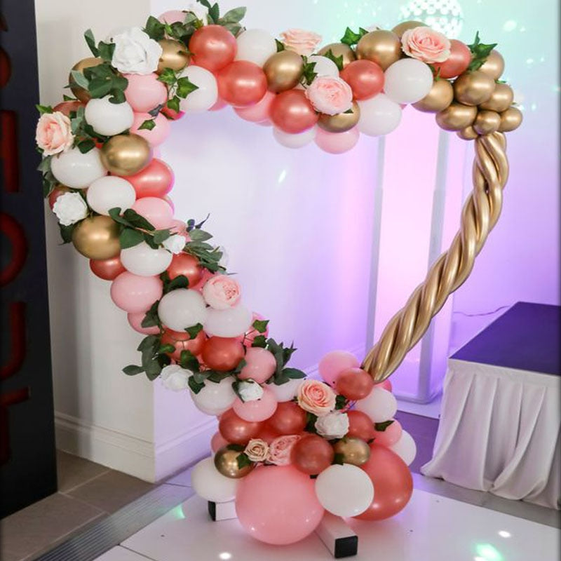 Heart shaped balloon arch frame Wedding Engagement Decorations Balloons Wreath ring for Valentine's Day Bridal Shower Decor