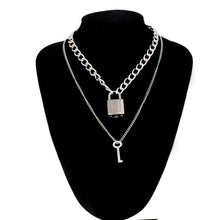 Load image into Gallery viewer, Lock Chain Necklace With A Padlock Pendants For Women Men Punk Jewelry On The Neck 2021 Grunge Aesthetic Egirl Eboy Accessories