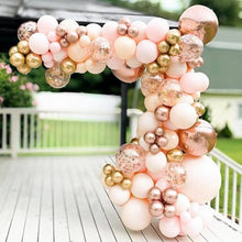 Load image into Gallery viewer, Skhek  Happy Birthday Decorations Girls Rose Gold Balloon Disposable Tableware Baby Shower One Year 1St Birthday Party Decorations
