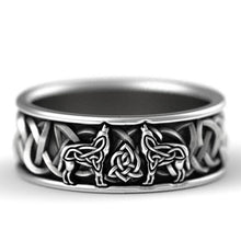 Load image into Gallery viewer, Skhek Hot Selling Norse Mythology Giant Wolf Defense Totem Amulet Hip Hop Pirate Wolf Ring