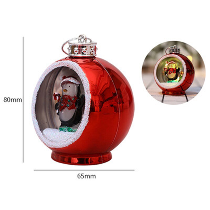 Christmas Gift Christmas Tree Decoration Ball With LED Light Santa Claus Pendant Kid Gift Home Decor Hanging New Year Party Christmas Ornaments
