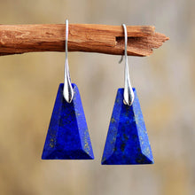 Load image into Gallery viewer, Skhek Lapis Lazuli Drop Earrings For Women 2022 Trend Trapezoid Fashion Stone Earring Elegant Bold Jewelry Valentines Day Gifts
