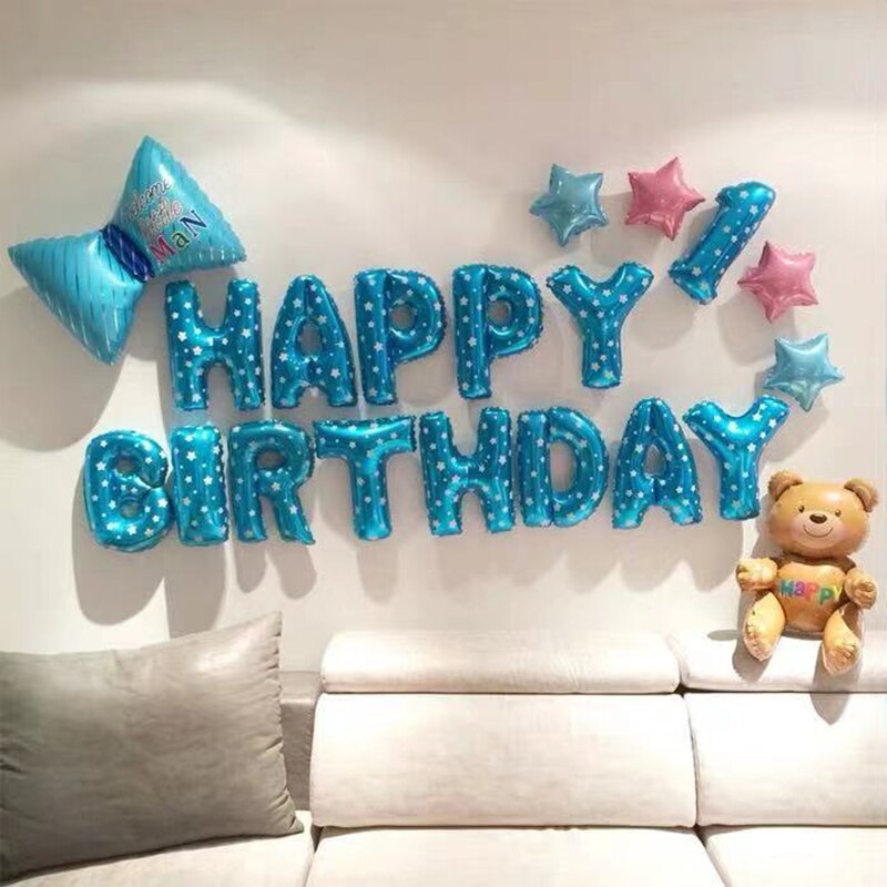 Happy Birthday Balloons for kids Baby Shower Girl Boy 1st 2nd 3th Unicorn Birthday Party Decoration Latex Foil Balloon Number