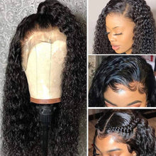 Load image into Gallery viewer, Skhek  13x4 Kinky Curly Lace Front Human Hair Wigs For Black Women Brazilian Transparent Lace Frontal Wig 150%-250% Density KF Beauty U