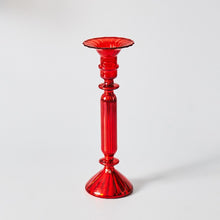Load image into Gallery viewer, Floriddle Creative Red Glass Taper Candle Holder Christmas Gift Wedding Table Decoration Home Decoration DryFlower Vase