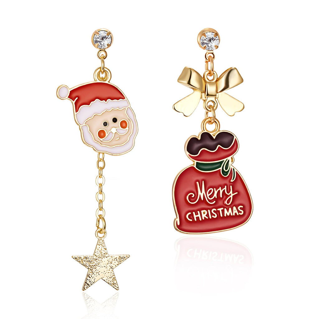 Christmas Gift 2021 New Gingerbread Man Drop Earrings for Kids Fashion Doll Shape Cookies Earings Funny Christmas Jewelry Gift Accessories
