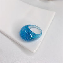 Load image into Gallery viewer, SKHEK 2022 New Colorful Transparent Acrylic Resin Oval Rings Water Droplets Shape For Women Girls Travel Summer Jewelry