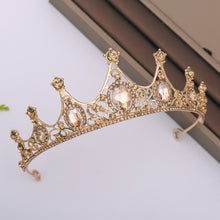 Load image into Gallery viewer, AiliBride Champagne Wedding Crown Hair Accessories Rhinestone Bride Headdress Crown Queen Tiara crown Bridal hair jewelry