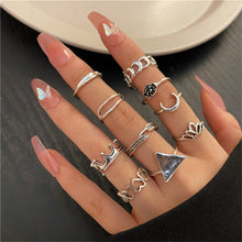 Load image into Gallery viewer, Skhek Vintage Gothic Skull Flower Angel Rings for Women Hip Hop Silver Color Butterfly Heart Finger Ring Fashion Streatwear Jewelry