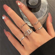 Load image into Gallery viewer, Skhek Punk Vintage Silver Color Poker Billiards Ring Set For Women Gothic Heart Anillos Hip Hop Y2k Korean Fashion Male Gift Jewelry