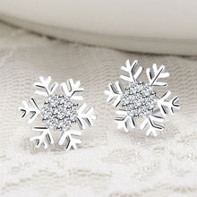 Load image into Gallery viewer, Christmas Gift 2021 New Lovely Snowflake Charm Earring For Women Christmas Gift Fashion Crystal Zircon Stud Earrings Girls New Year Jewelry