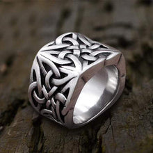 Load image into Gallery viewer, Skhek Punk Rock Freeshipping Lucky Knot Stainless Steel Viking Ring Retro Norse Amulet Jewelry Gift For Man OSR630