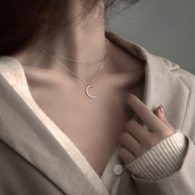 Load image into Gallery viewer, Skhek Hot Fashion Double-layer Moon Necklace Women Pendant Clavicle Chain Temperament Trendy Jewelry