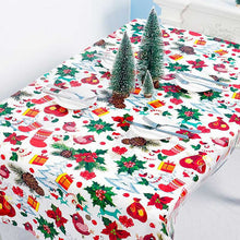 Load image into Gallery viewer, 1pcs 110x180cm PVC Disposable Christmas Tree Santa Claus Printed Tablecloth Table Cover Dinner Decoration Home New Year Supply