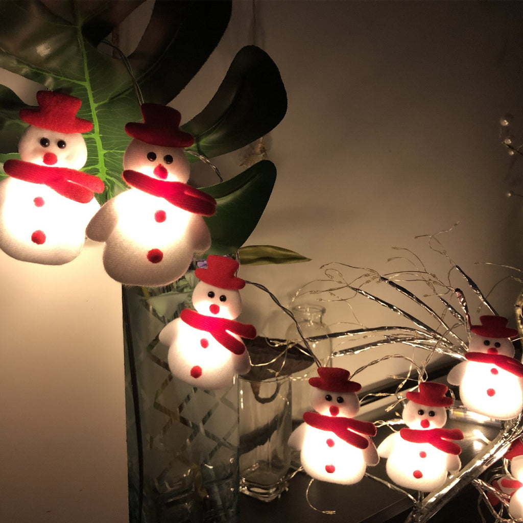 Christmas Gift USB Power LED String Light Santa Claus Snowman Elk Xmas Tree Hanging Ornaments For Outdoor New year Party Christmas Decorations
