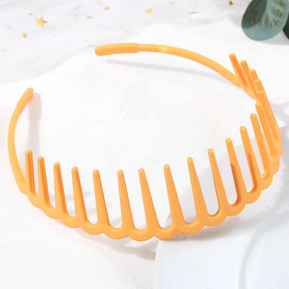 Fashion Simple Headdress Solid Color Resin Hair Comb Hairbands Headband Hair Hoop Bezel With Teeth Hair Accessories For Women