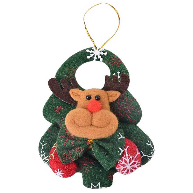 14.5x10.5cm Christmas Door Hanging Doll Xmas Ornaments Santa Claus Snowman Elk Pendants Drop Navidad Christmas Tree Decorations