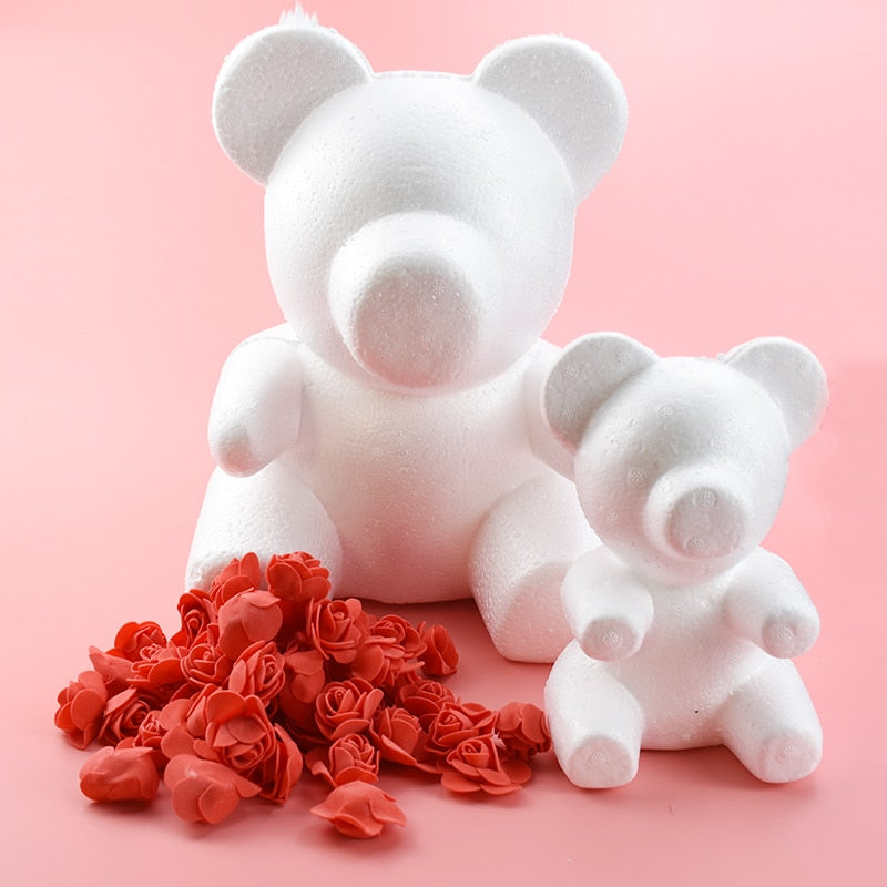 Skhek  Teddy Bear Of Roses Valentine's Day Present Diy Handmade Scrapbooking Wedding Bridal Accessories Clearance Foam Mould