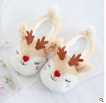 Load image into Gallery viewer, Cotton Slippers Warm Slippers Christmas Fawn Love Elk Plush Home Ladies In Autumn and Winter