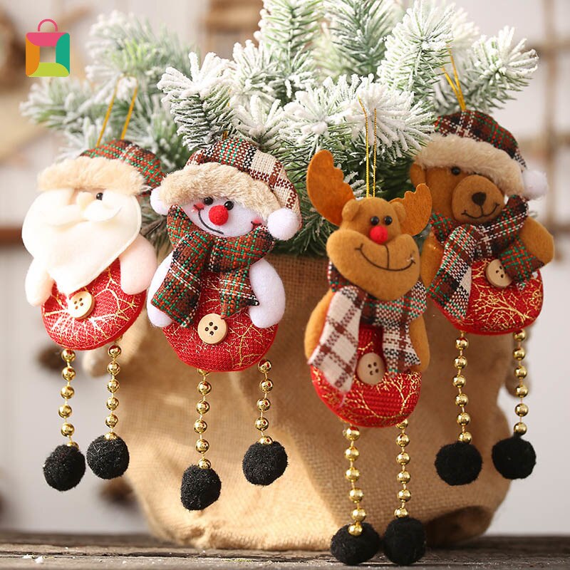 Lattice Button Pig Leg Pendant Christmas Decorations Lattice Button Beaded Leg Pendant Elk Elderly Small Ornament Pendant