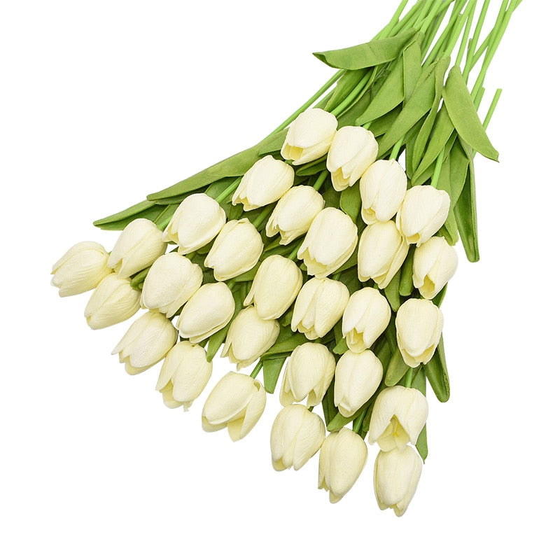31Pcs/lot Tulips Artificial Flowers PU Calla Fake Flowers Real Touch Flowers for Wedding Decoration Home Party Decoration Favors