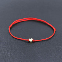 Load image into Gallery viewer, Skhek Handmade Stainless Steel Love Heart Shape Charm Bracelet Thin Red Rope Thread String Bracelets For Men Women Couples