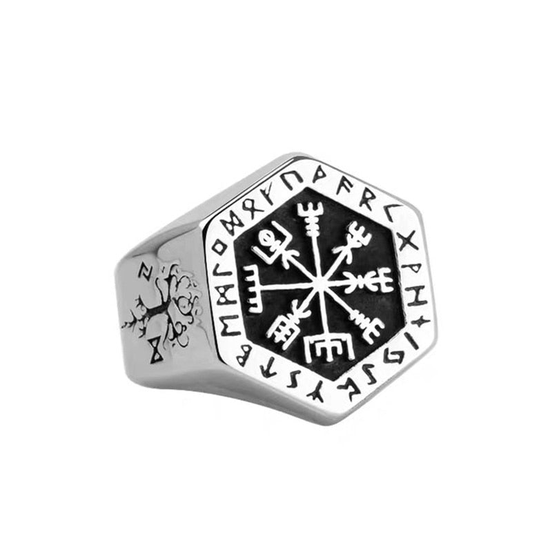 Skhek Viking Valknut Jewelry Rings Valknut Norse Spirit Stainless Steel Gothic Vegvisir Jewelry For Man Gift Dropshipping Party Gift