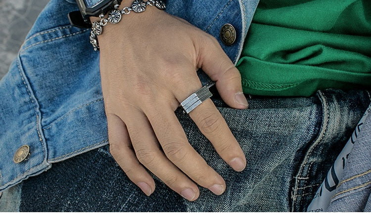 Skhek 316L Stainless Steel Nordic Vikings Vintage Men Ring Antique Fashion Punk Geometric Finger Jewelry Aneis Wedding Gift OSR187316L