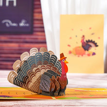 Load image into Gallery viewer, Pop Up Thanksgiving Day Turkey Card 3D Fall Give Thanks Greeting Cards Birthday Gift
