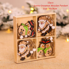 Load image into Gallery viewer, Christmas Gift 12pcs Xmas Christmas Tree Pendants Decorations Wooden craft 2022 New Year Christmas Decorations for Home DIY Kids Gifts
