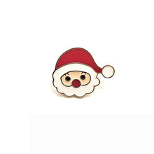 Load image into Gallery viewer, Christmas Gift Small Cute Cartoon Santa Claus Snowman Elk Christmas Tree Brooches for Women And Men Painting Oil Christmas Brooches Jewelry