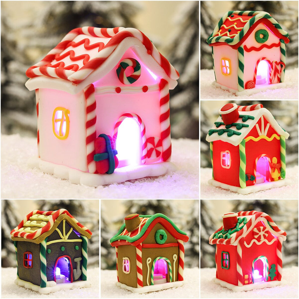 Christmas Gift Soft Pottery Cottage Lights Christmas Decoration For Home Merry Christmas Ornaments 2021 Xmas Navidad Natal Gifts New Year 2022