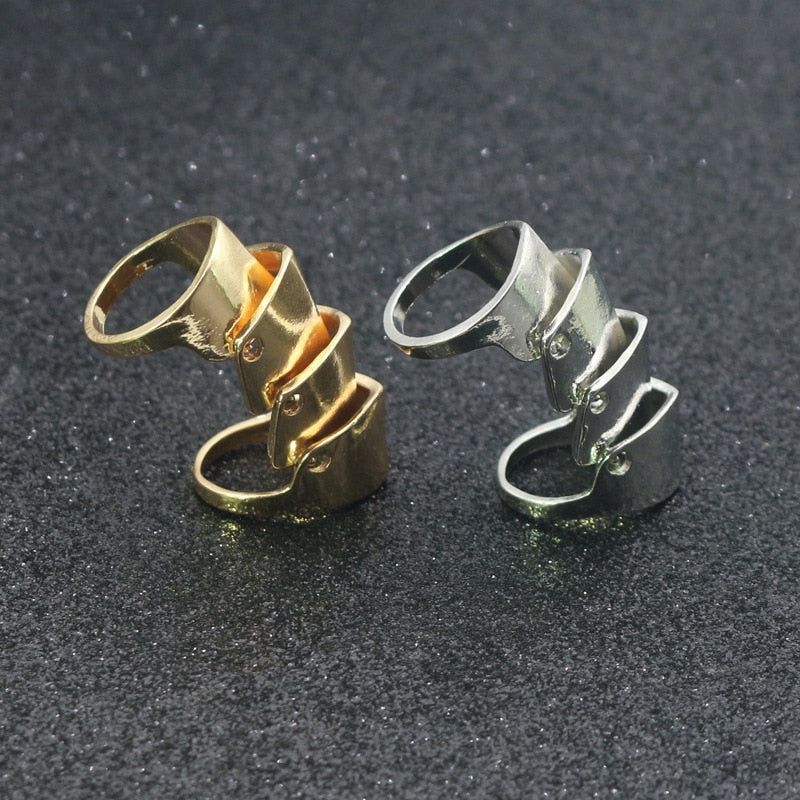 Skhek Alloy four-section movable joint ring exaggerated armor fashion punk style ring