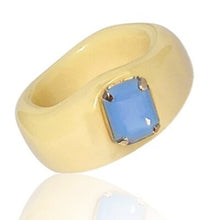 Load image into Gallery viewer, Skhek 2023 New Korean Trendy Transparent Acrylic Colorful Rectangle Rhinestone Simple Rings for Women Girls Jewelry