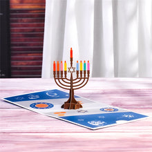 Load image into Gallery viewer, Happy Hanukkah Cards Funny 3D Pop-up Menorah Card for Jew Chanukah Festival Greeting Card Kids Family Postcard Hexagram