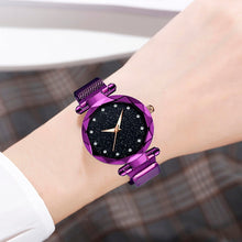 Load image into Gallery viewer, Christmas Gift New brand Starry Sky Women Watch Fashion Elegant Magnet Buckle Vibrato Purple Gold Ladies Wristwatch Luxury Women Watches