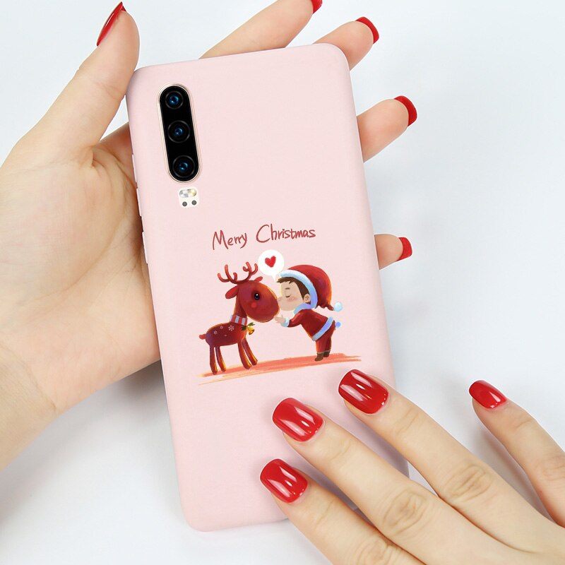 Soft Christmas Phone Case FOR Huawei P40 Lite E P30 PRO P20 P10 P9 P Smart Z Plus 2018 2019 2020 2021 P30 Lite Cover Silicone