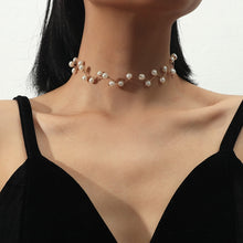 Load image into Gallery viewer, Skhek  Elegant Metal Torques Simulated Pearl Choker Necklace For Women  Jewelry Statement Necklace Korean Fashion Accessories Jewerly