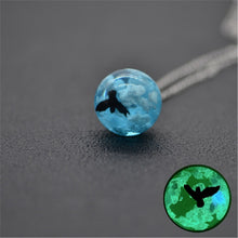 Load image into Gallery viewer, Glow in the Dark Resin Rould Ball Moon Pendant Necklace Women Blue Sky White Cloud Chain Necklace Fashion Jewelry Gifts For Girl
