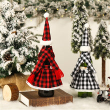 Load image into Gallery viewer, Christmas Gift Christmas Wine Bottle Cover Red Plaid Skirt Champagne Bottle Ornament Dust Cover New Year 2022 Table Decoration Xmas Decoration