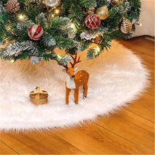 Load image into Gallery viewer, Christmas Gift Christmas Tree Skirts White Snowflake Plush Faux Fur New Year 2022 Xmas Tree Carpet Floor Mat Cover Merry Christmas Decoration